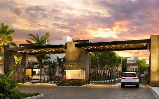 Evenus Playa del Carmen Homes luxury facade with private rooftop