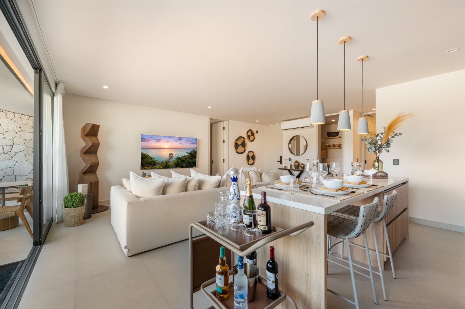 Interior residencia Distrito Xcalacoco Beach