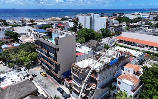 Boutique condo investment Riviera Maya — Belle Âme aerial view Playa del Carmen ocean